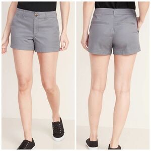 Old Navy gray mid rise twill midi shorts sz 4